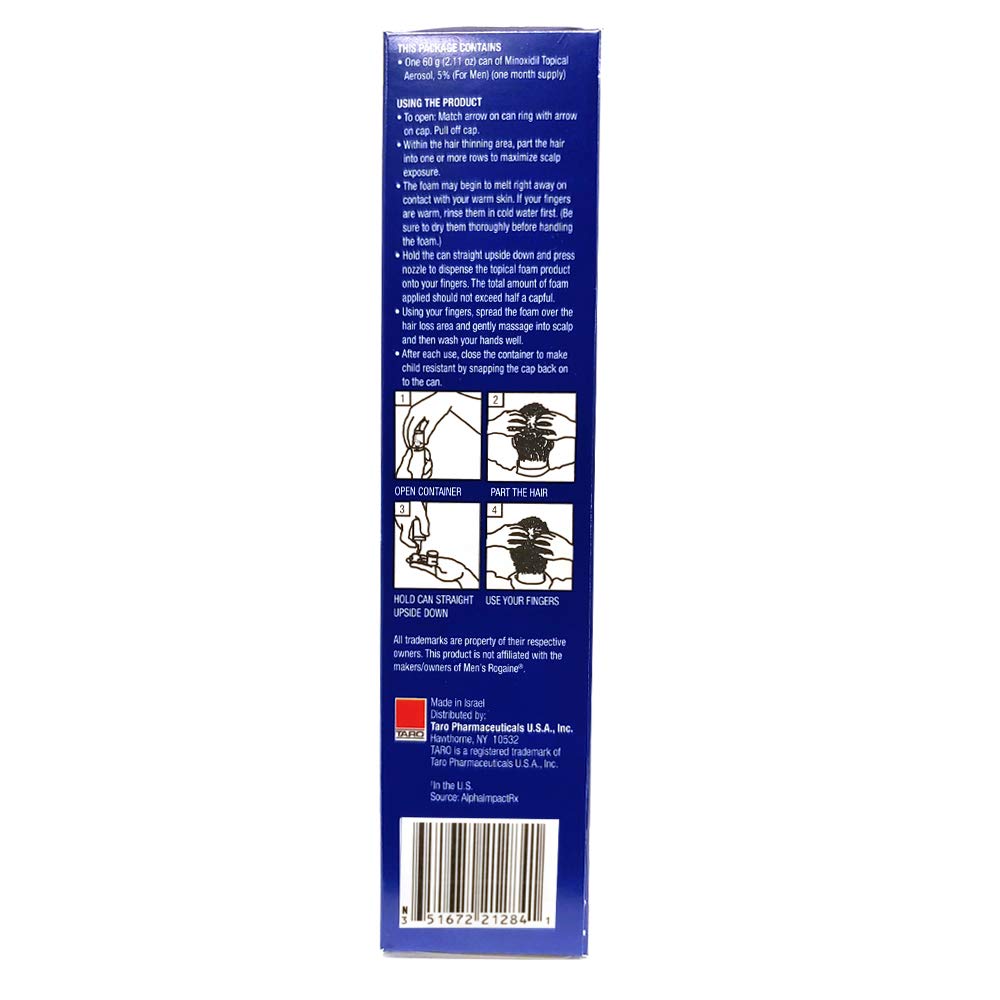 Minoxidil for Men, 2.11 Oz (1 Month Supply) Clinically Proven to Regrow Hair, Topical Aerosol Foam 5%, Hair Thinning Treatment