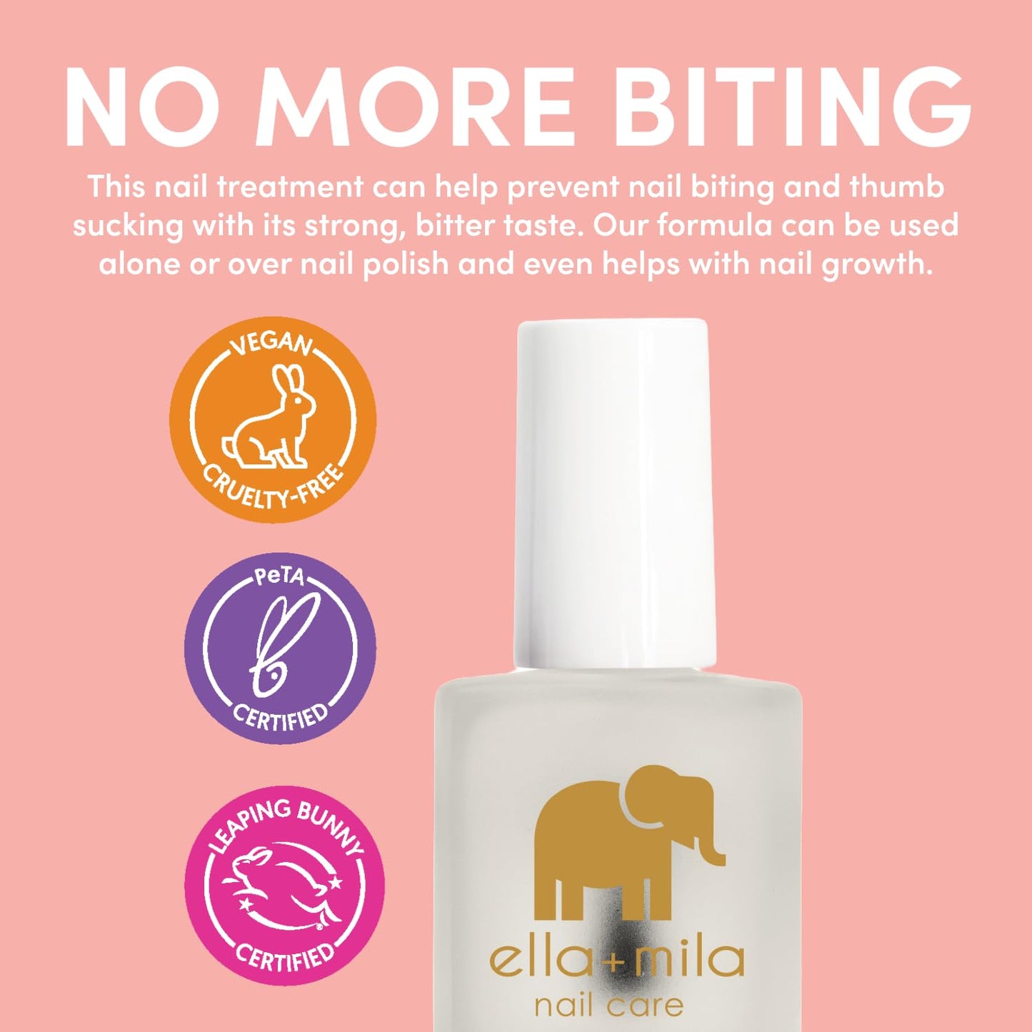 No Bite Nail Polish for Kids & Adults - Vegan Bitter Taste Treatment | Habit Breaker, Safe Formula