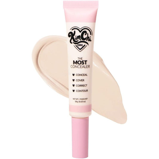 KimChiChic Concealer - Full Coverage Water Resistant Multi-Use Formula | Matte Satin Finish | 0.63 oz, 01-Ivory