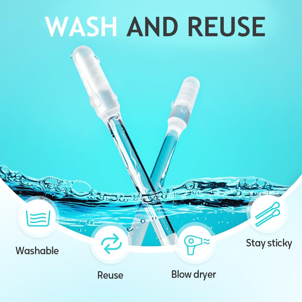 Reusable Sticky Ear Cleaning Stick | Gentle Adhesive Ear Cleaner with Soft Rubber Head - 24 Small Size