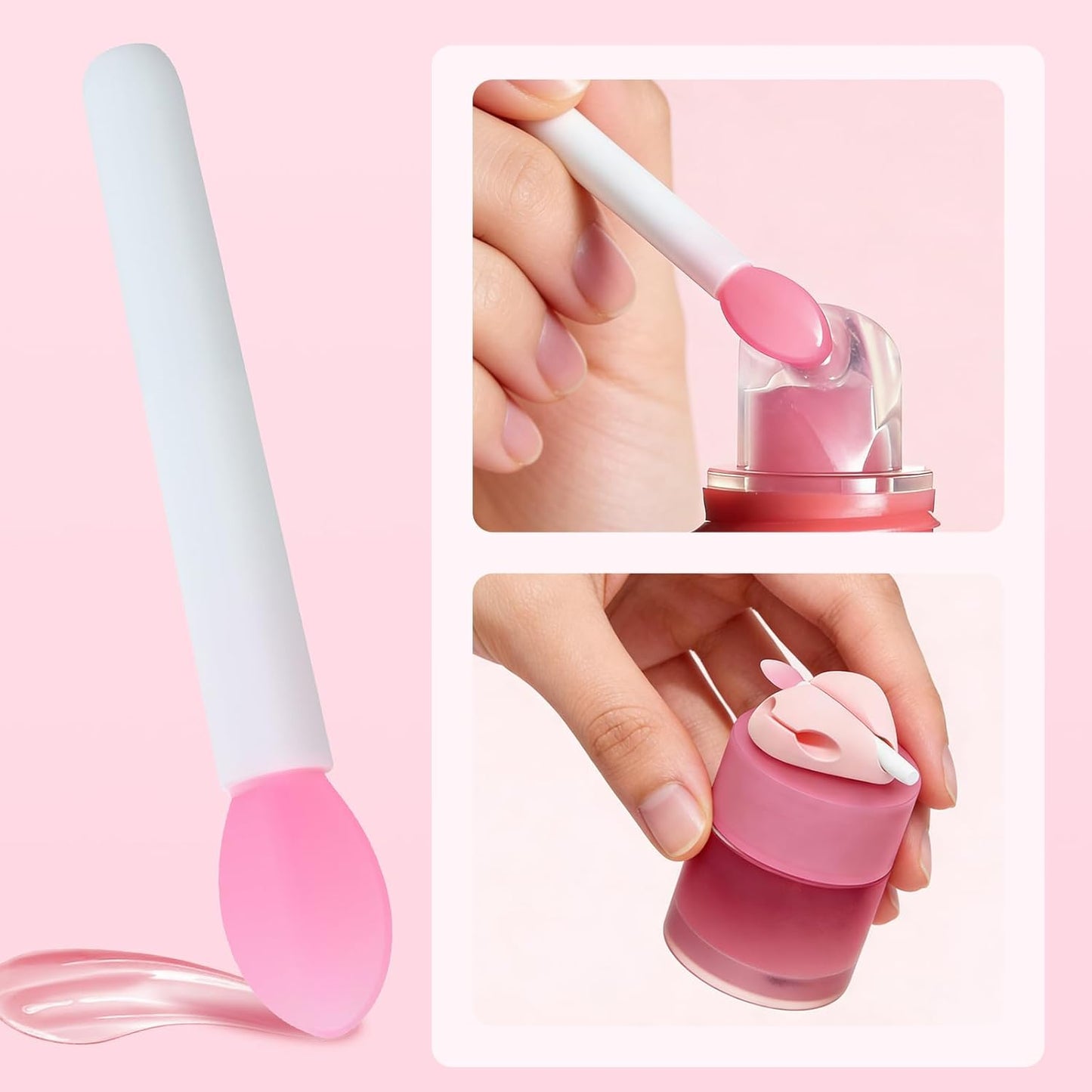 Spatula Holder for Laneige Lip Mask - 3 Holers & 3 Spatulas | Protective Silicone Brush Topper