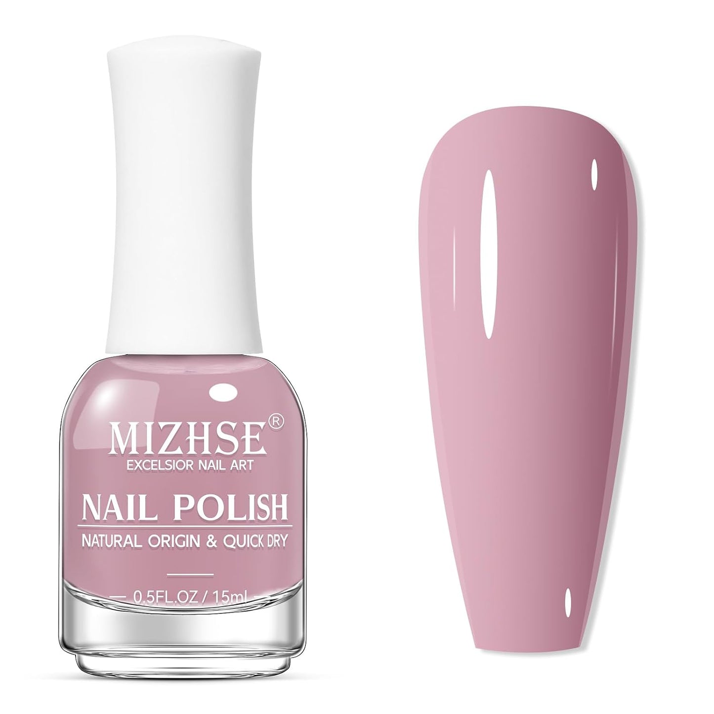 MIZHSE Quick Dry Hot Pink Nail Polish - Non-Gel Air Drying, 15ml Glossy Finish for DIY Manicure