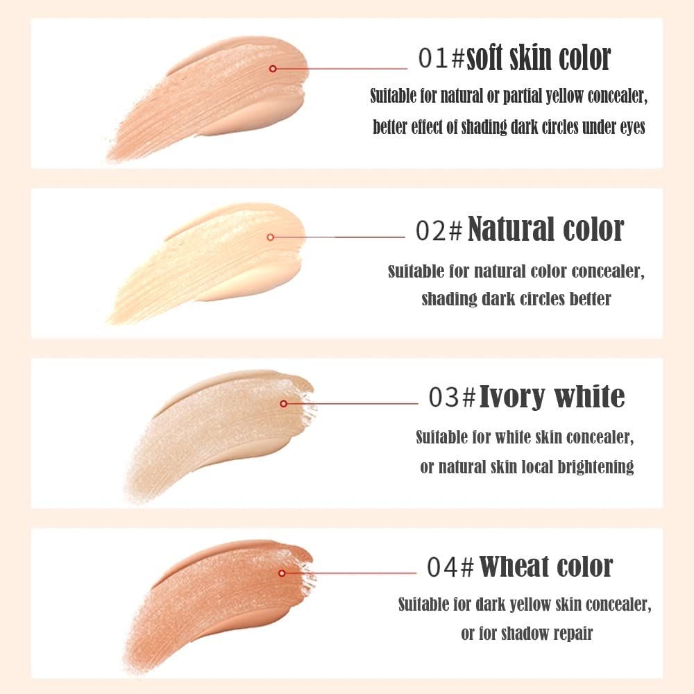 Full Coverage Concealer Pencil for Face, 2 in 1 Dual-Sided Eyebrow Face Concealer Crayon Highlighter Stick, Professional Waterproof Foundation Concealer for Eye Dark Circles, Scar, Concealer Pencil with Brush for Men and Women