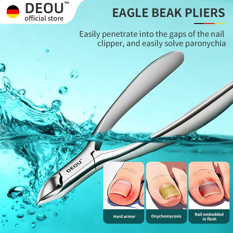 DEOU Premium Manicure Set 8 in 1, 420J2 Stainless Steel Pedicure Kit with Luxury Leather Case, Professional Grooming Tools for Travel & Home, Gifts for Men & Women