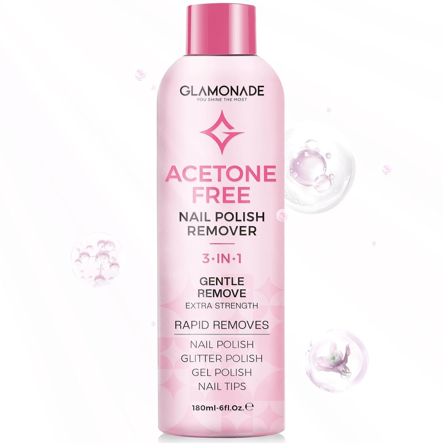 Acetone-Free Nail Polish Remover - Non-Drying Formula for Regular & Glitter Polish | 6 Fl. Oz.