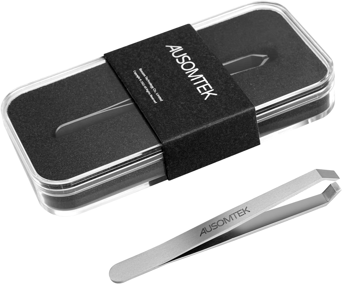 Beard Tweezers - Stainless Steel Precision Tool for Fine Hair Removal | 5mm Tip, Clear Box