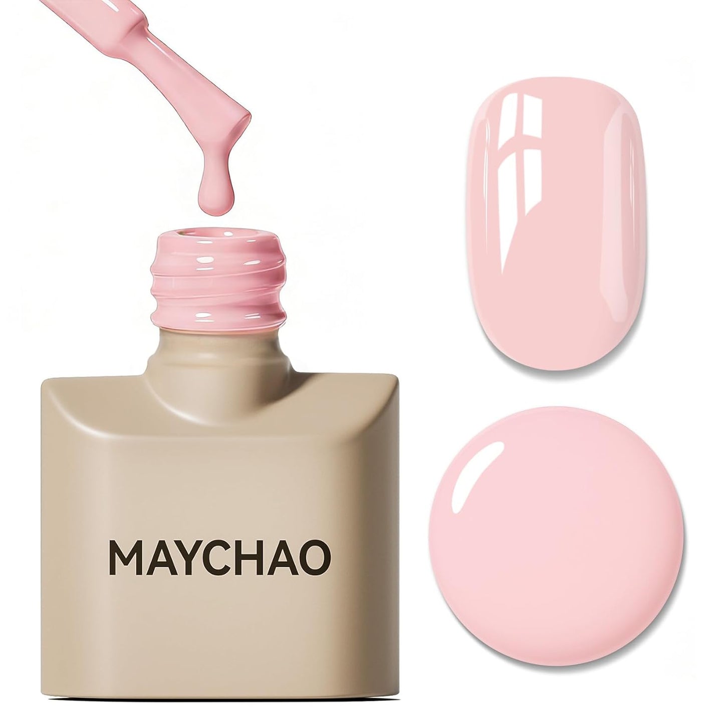 Light Pink Gel Nail Polish - 15ML Soak Off UV/LED for DIY Nail Art | Peach Pink Color, 0.5 OZ