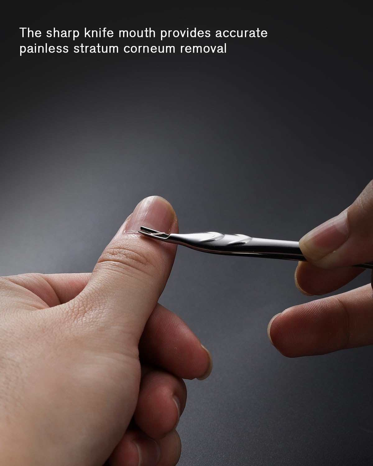 FERYES Cuticle Pusher & Trimmer - 2-in-1 Stainless Steel Nail Care Tool for Manicures & Pedicures | Silver
