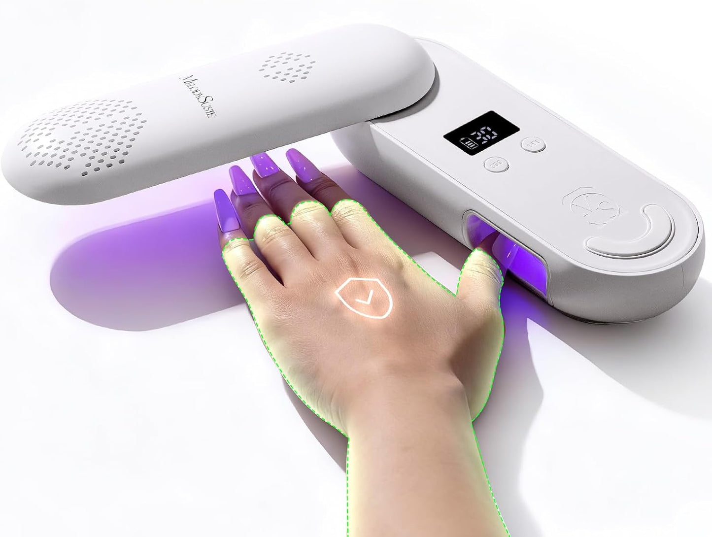 MelodySusie Cordless UV Nail Lamp - Rechargeable, Rotatable Panel for All Gel Curing | Pink
