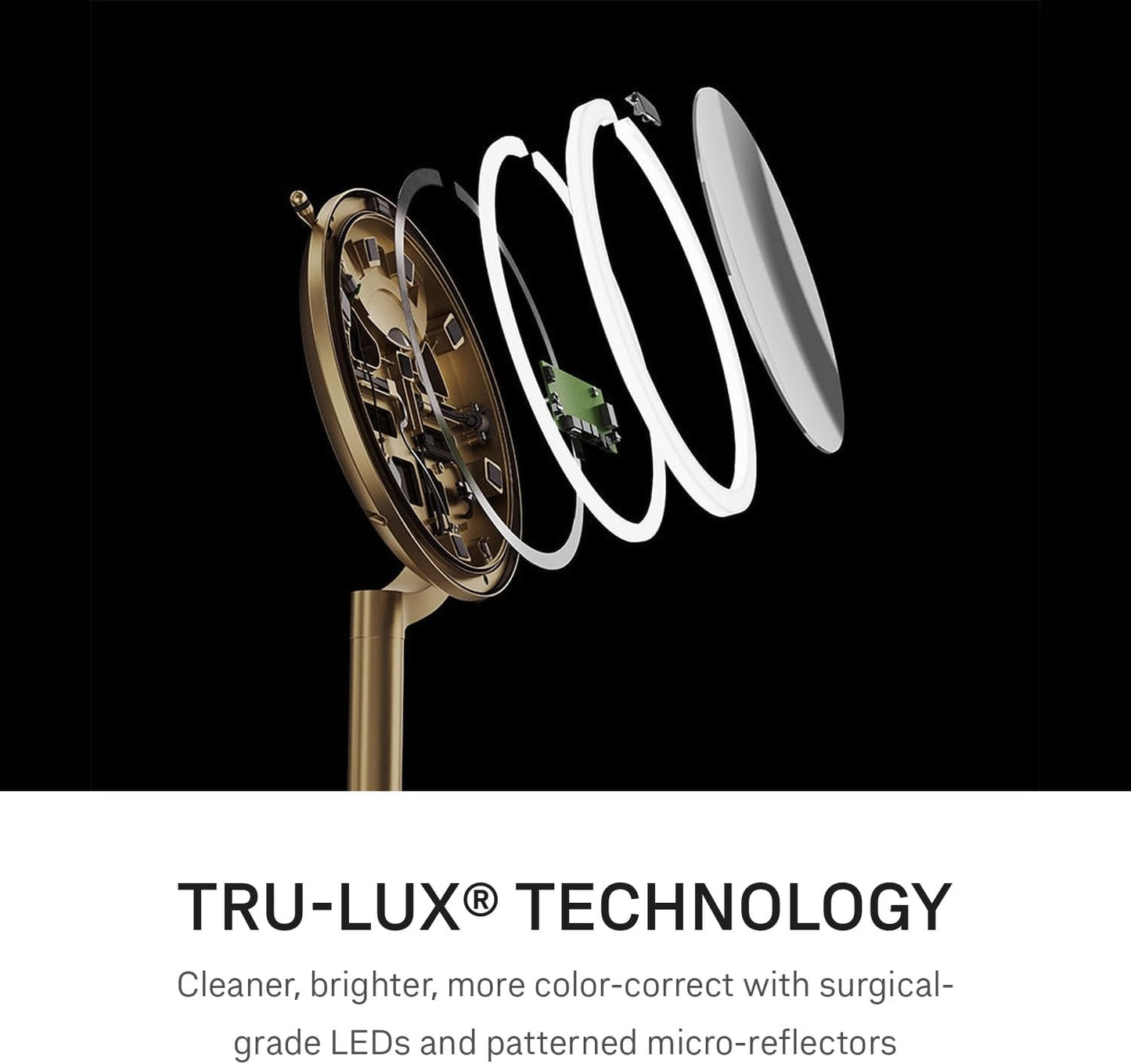 Sensor Mirror Trio - 1X 5X 10X Magnification Round Makeup Mirror | Tru-Lux® Light, Adjustable Brightness, Brass Steel