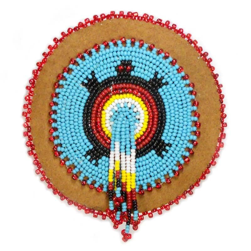 La Vivia Handmade Beaded Hair Barrette - Native American Style Turquoise Turtle