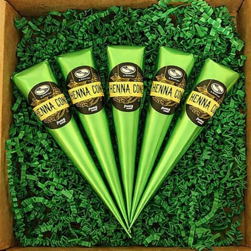 The Henna Guys 100% Natural Henna Cones Hair Dye - 6 Ounce (Pack of 5)