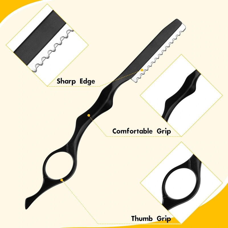SPEEDWOX Hair Thinning Styling Razors for Cutting Hair with Replacement Blades Stainless Steel Hairs Cutting Tool Razor Combs for Salon & Home Hairs Styling Thinning Razor Set