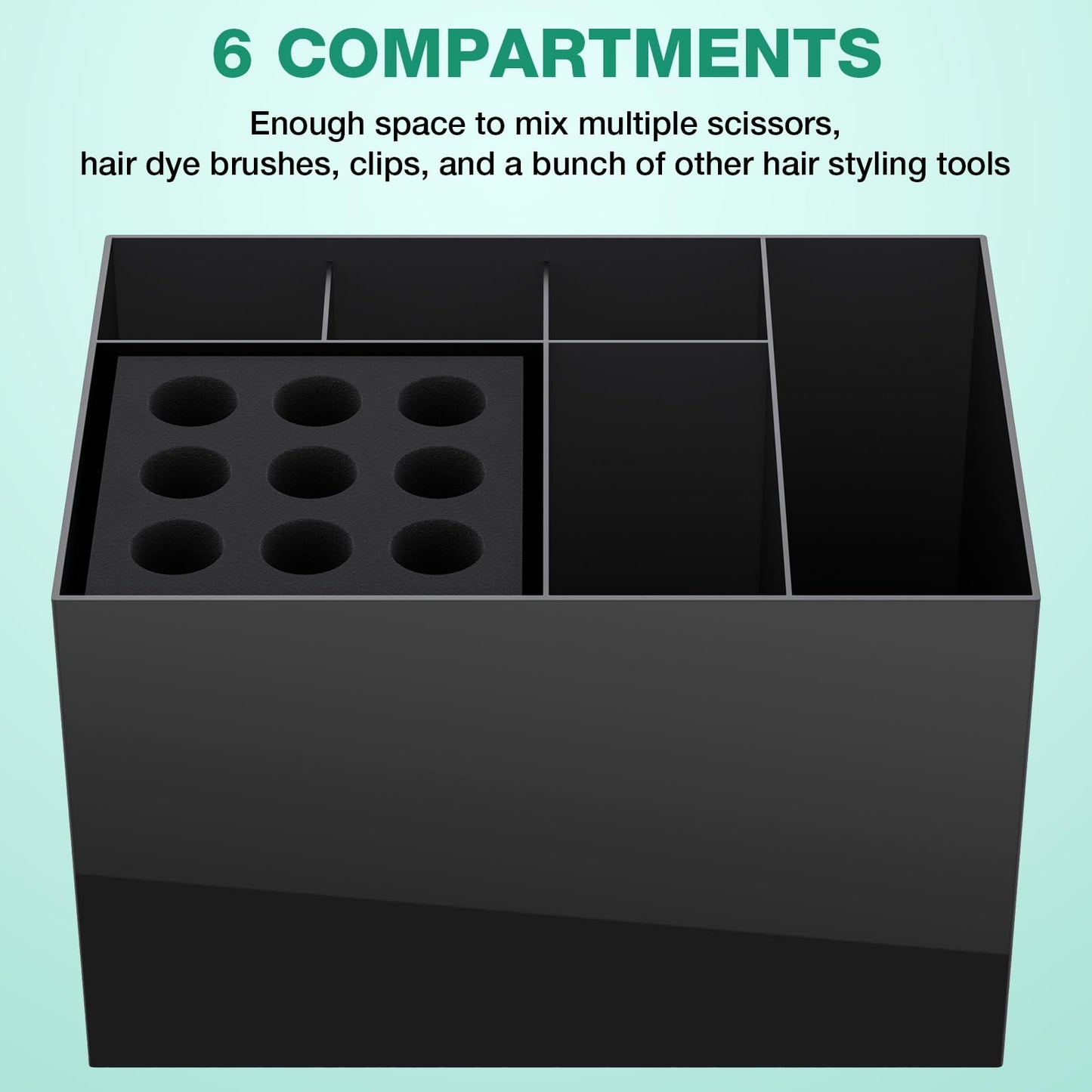 Noverlife Hair Salon Scissor Holder Box, Shear Holder for Stylist, Professional Hairdressing Scissors Rack Barber Organizer Box for Storage Combs Clips Brushes Holder, Barber Supplies Shear Case