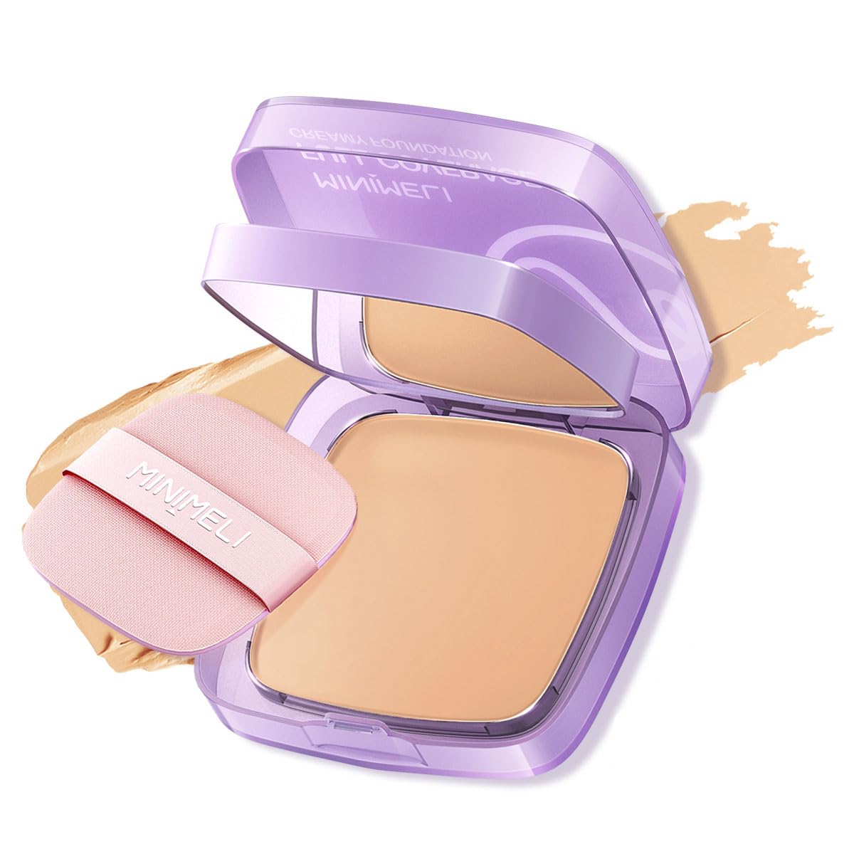 MINIMELI Always-on Full Coverage Creamy Foundation, Waterproof & Long Lasting BB Cushion, with SPF 30 Foundation Makeup Buildable Formula - Blurring, Smoothing & Nourishing (#05 Warm Nude)