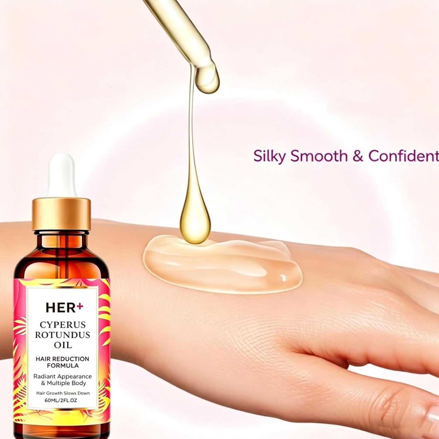 Rotundus Hair Removal Oil Serum - Moisturizing & Soothing Formula for All Skin Types | 2 Sets
