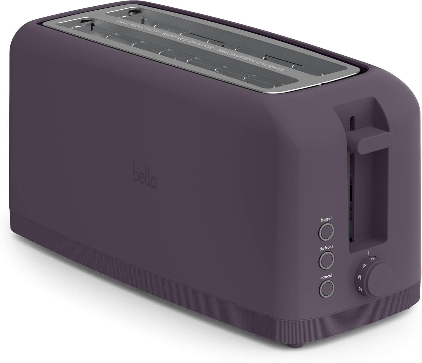 Bella 2 Slice Slim Toaster - 6 Setting Shade Control, 10” Long Slot, Anti-Jam & Auto Shutoff, Oatmilk Color