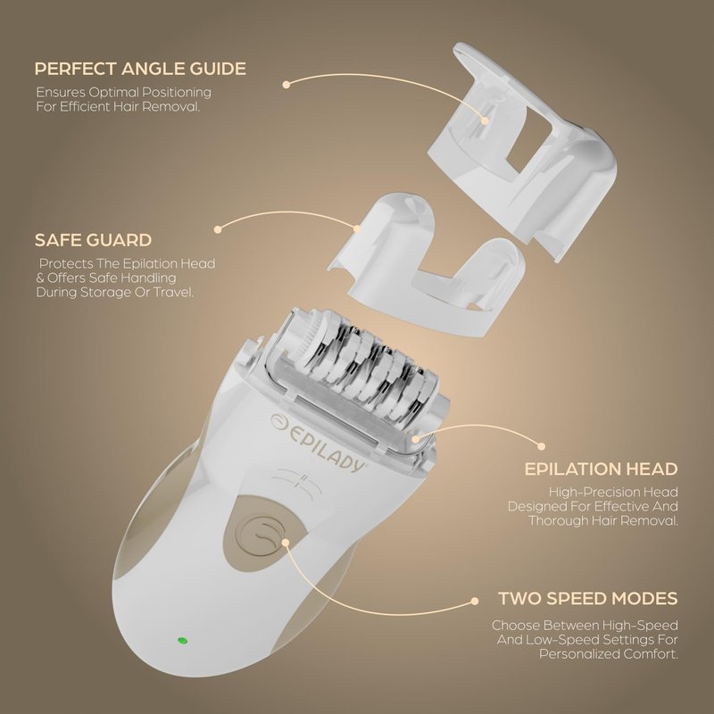 Epilady Legend 5 Rechargeable Cordless Epilator for Women, 56-Tweezer Dual Speed Full Body Hair Removal Device for Legs, Underarms, & Bikini, Long-Lasting Smooth Skin, Travel Case Included
