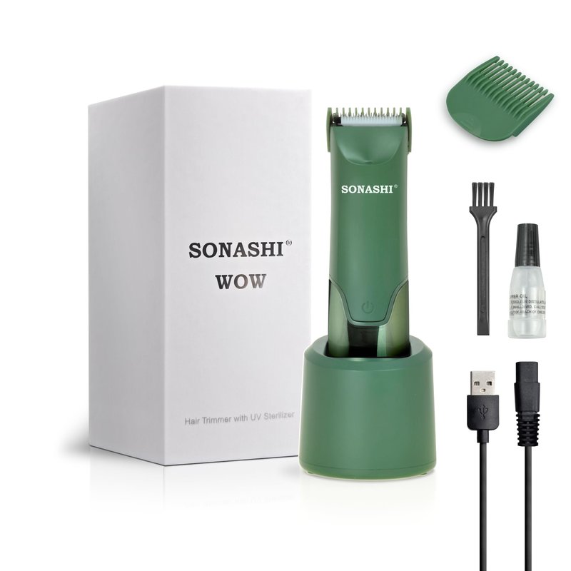 SONASHI WOW Electric Body Hair Trimmer - Groin Trimmer for Men - Bikini Trimmer Women - Wet/Dry Shaver Groomer, Rechargeable, Waterproof, Painless Hair Removal (Green)
