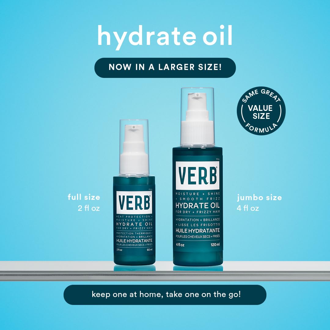 Hydrate Oil for Dry & Frizzy Hair - Moisture, Shine & Heat Protection | Amber + Warm Jasmine Scent
