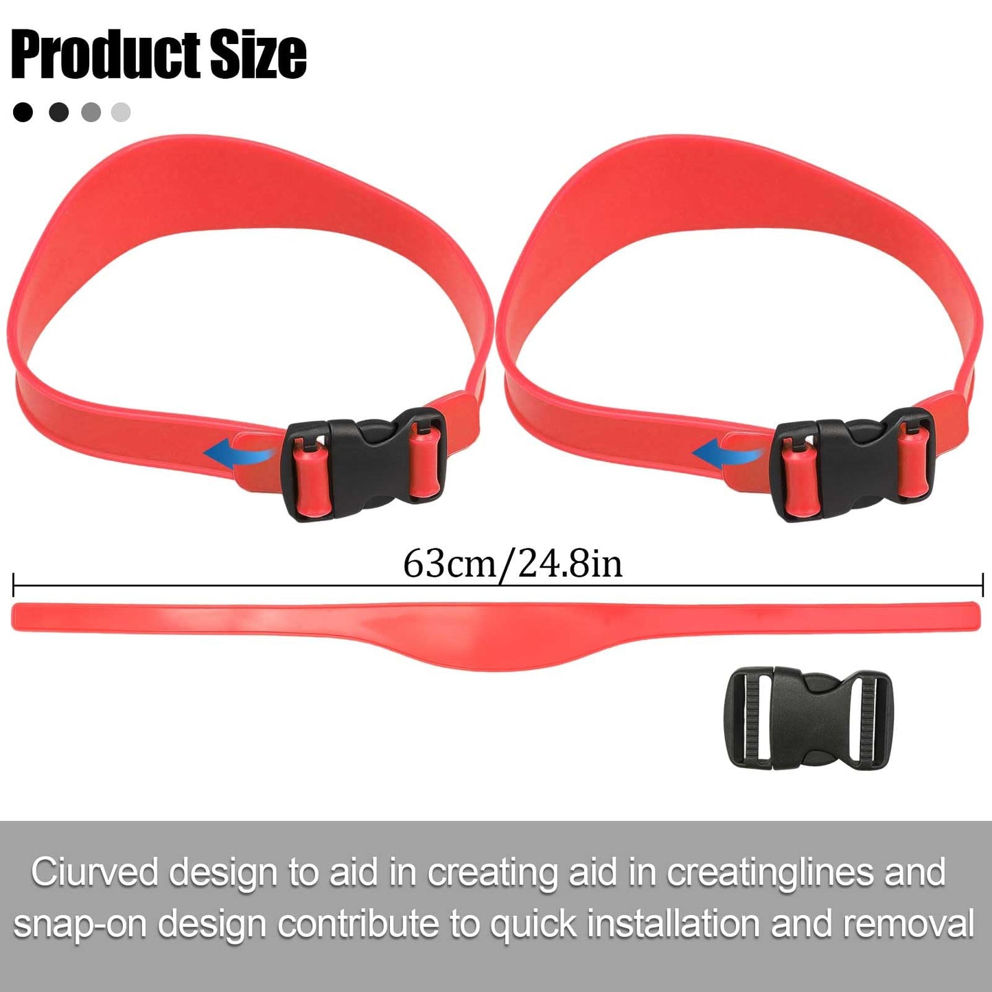 FOWSRHRG 1PC Neckline Shaving Template for DIY Self Haircutting, Adjustable Hair Trimming Guide, Silicone Curved Haircut Band for Cleaning Straight Neck Hairline (Red)