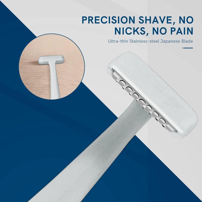 Eyebrow Razors w/Dermaplane Razors Set - Japanese Blades Razors - Small Face Razors for Peach Fuzz and Fine Hair, Multipurpose Exfoliating Dermaplaning Tools for Women and Men, Black