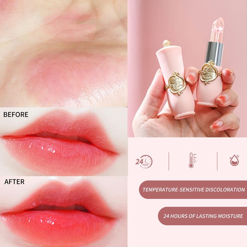 Flower Jelly Lipstick Set - 3 Pcs Color Changing Moisturizing Balm | Long Lasting Hydration & Nutrients