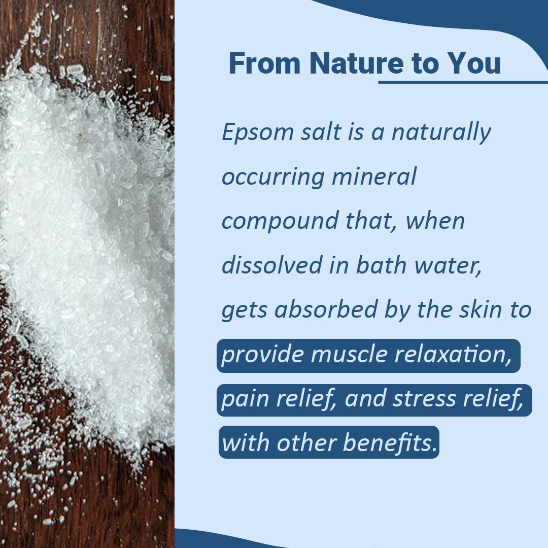 Mi Nature Premium Epsom Salt | USP Grade Magnesium Sulfate 500g (17.63oz) | Pure Bath Soak |Multipurpose