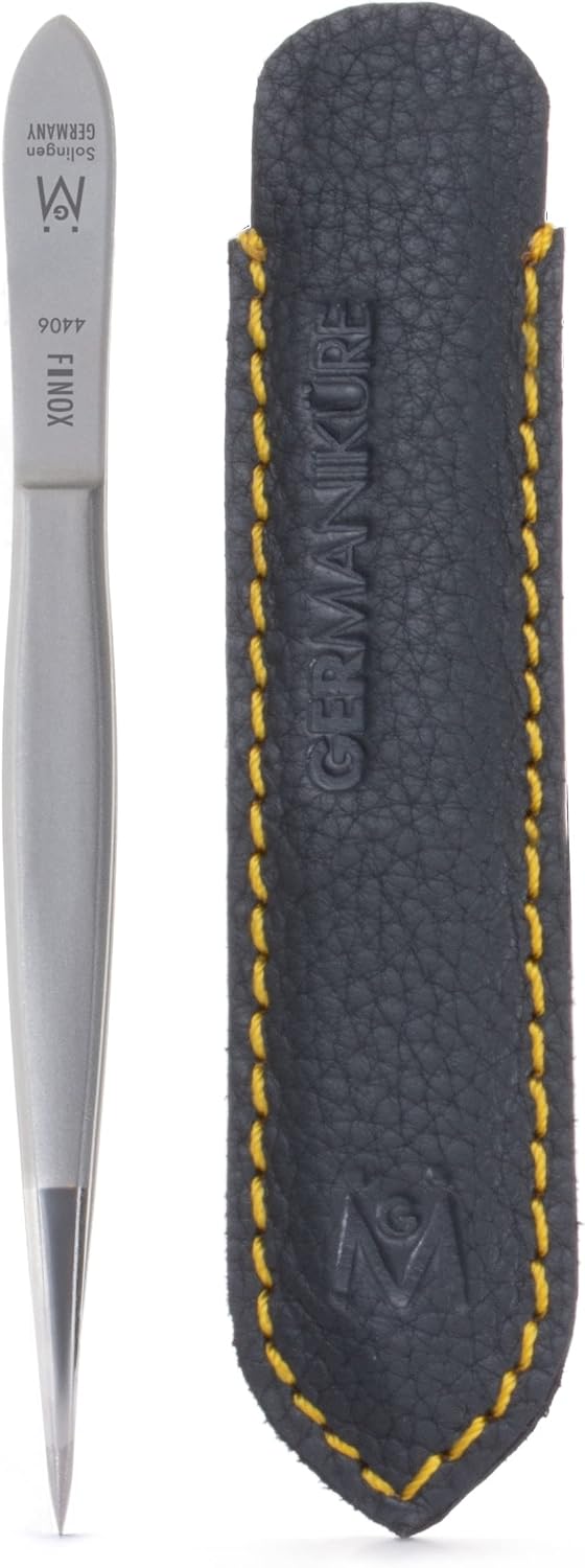 Pointed Tweezers - Premium German Quality in Leather Case | Made in Solingen, Germany
