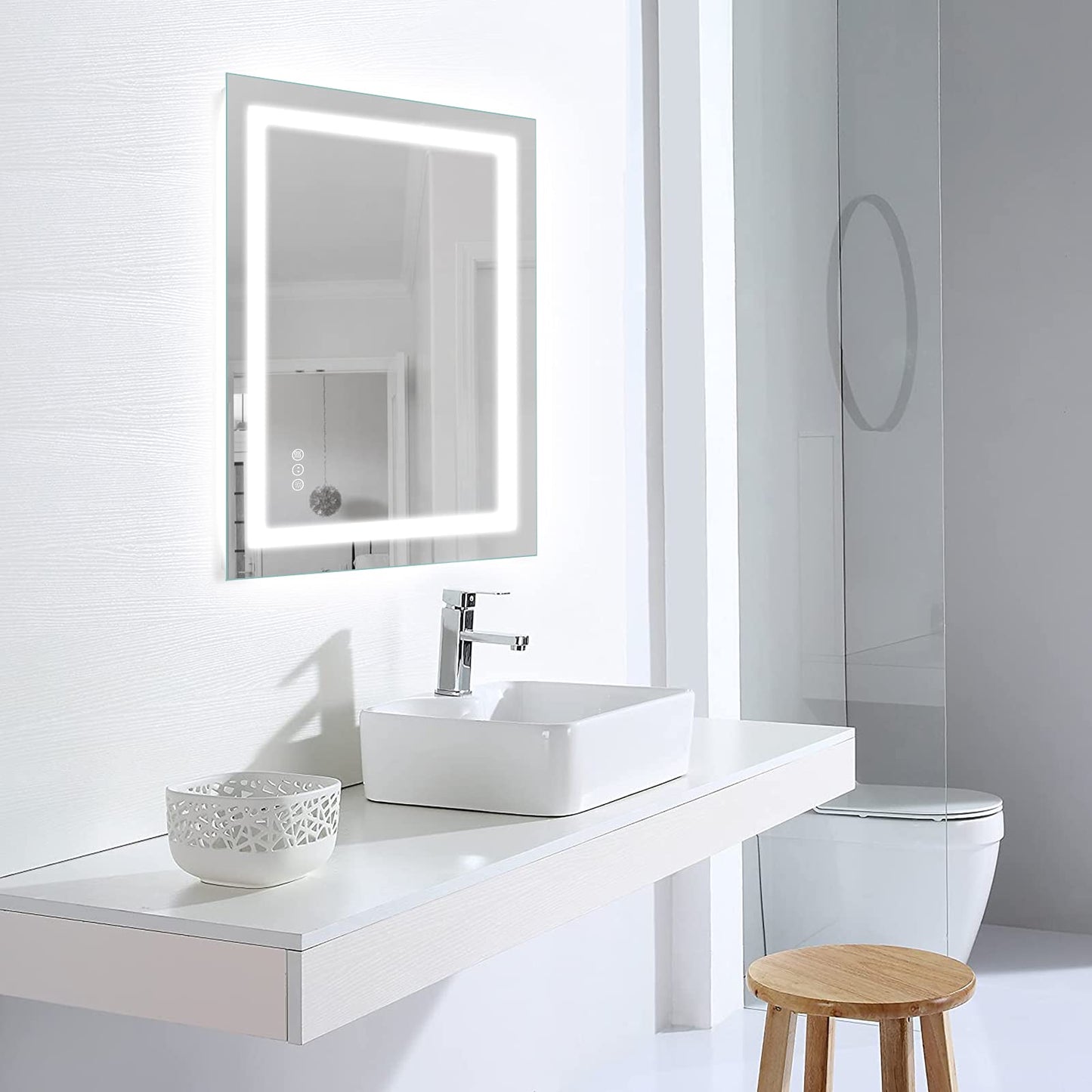 Amorho LED Bathroom Mirror 36"X36" with Front Light and Backlit
