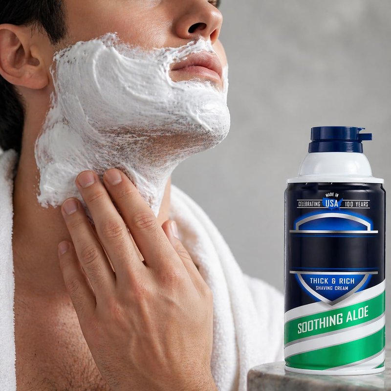 Men’s Shaving Cream with Aloe, 10 oz, Classic Shave Cream for Daily Grooming, Smooth Lather for Easy Razor Glide