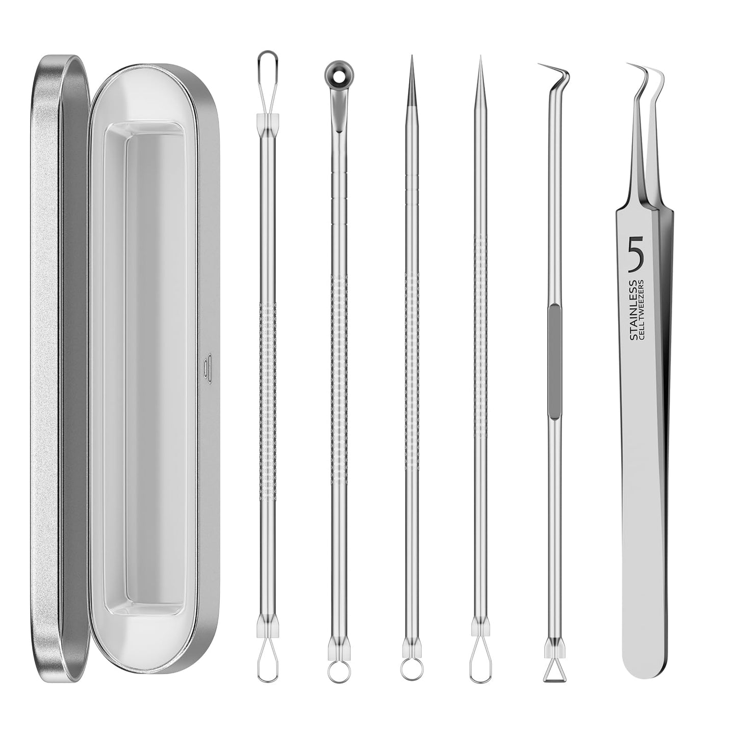 Blackhead Remover Pimple Popper Tool Kit 6 Pcs Blackhead Remover Tools Kit with Storage Case Pimple Popper Tool kit for Face Nose Deep Cleansing Pimple Extractor for Quick and Easy Removal of Pimples