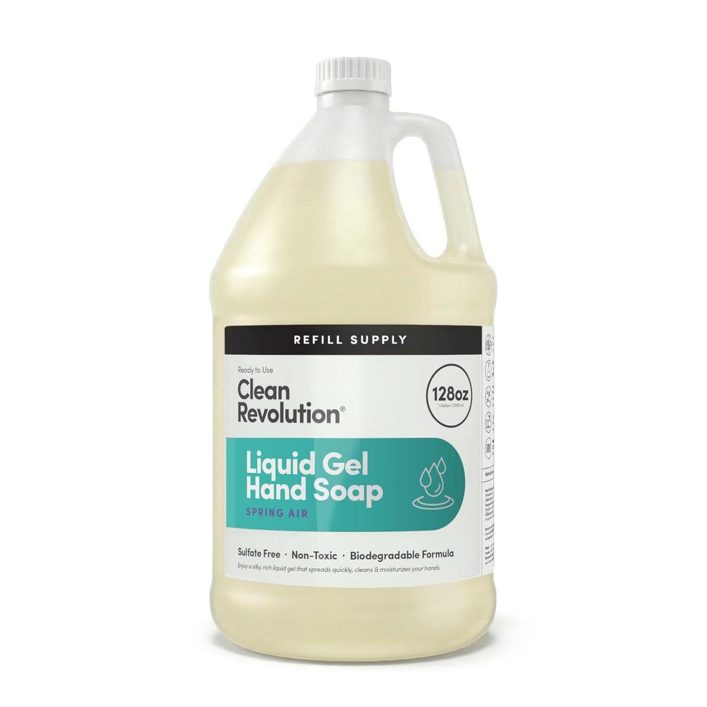 Liquid Gel Hand Soap - Natural Lavender Essential Oils | Silky Rich, Quick Lather, 128 Fl Oz