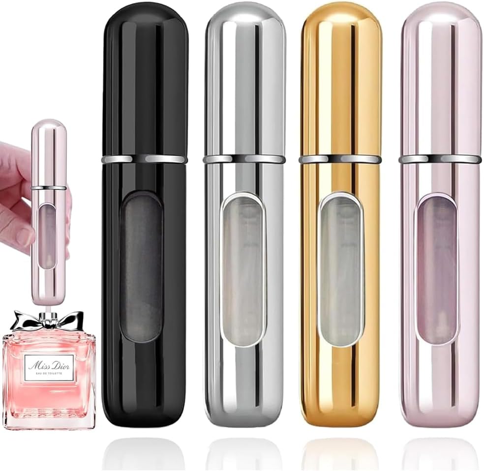 Travel Perfume Atomizer Refillable - 4PCS Mini Perfume Spray Bottles for Men & Women | Travel Size