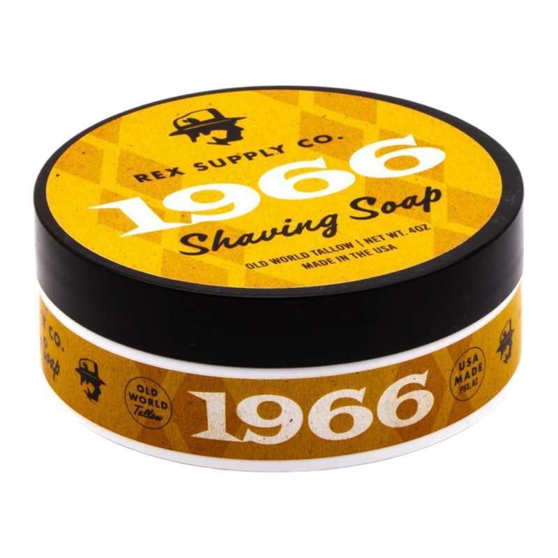 Rex Supply Co. 1966 Old World Tallow Shaving Soap - Bergamot, Tangerine & Sandalwood - Rich Moisturizing Lather & Superior Glide for a Smooth, Irritation-Free Shave - 4oz