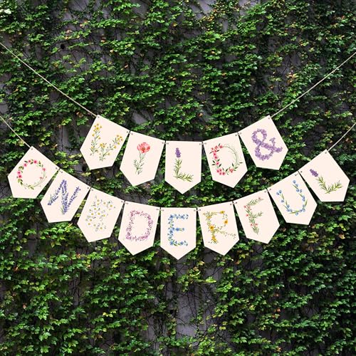 Wildflower Birthday Banner for Baby Girl - Pre-Strung Decor