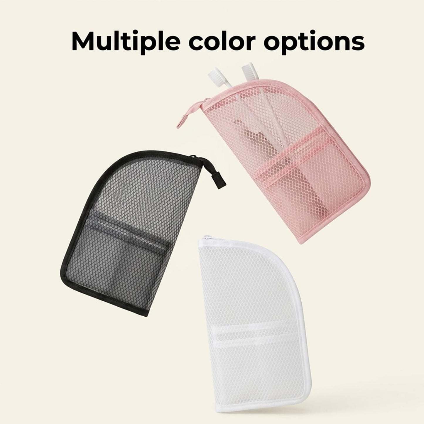 Standing Toiletry Bag, Portable Lightweight Travel Toiletry Bag, Mesh Large Capacity Cosmetic Waterproof Bag,Foldable Clear Hanging Travel Toiletry Bag Cosmetic Organiser Storage(Black)