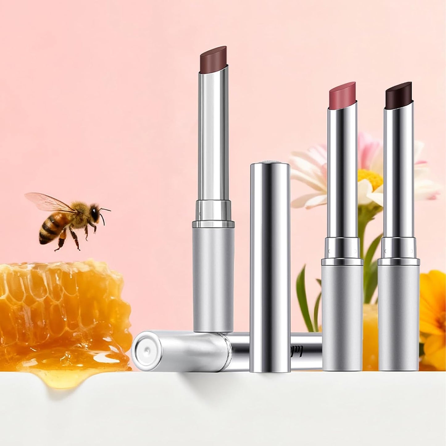 Erinde Honey Lipstick Tinted Lip Balm - Sheer Hydrating Formula for All Skin Tones | Moisturizing Black Cherry Tint (3PCS)
