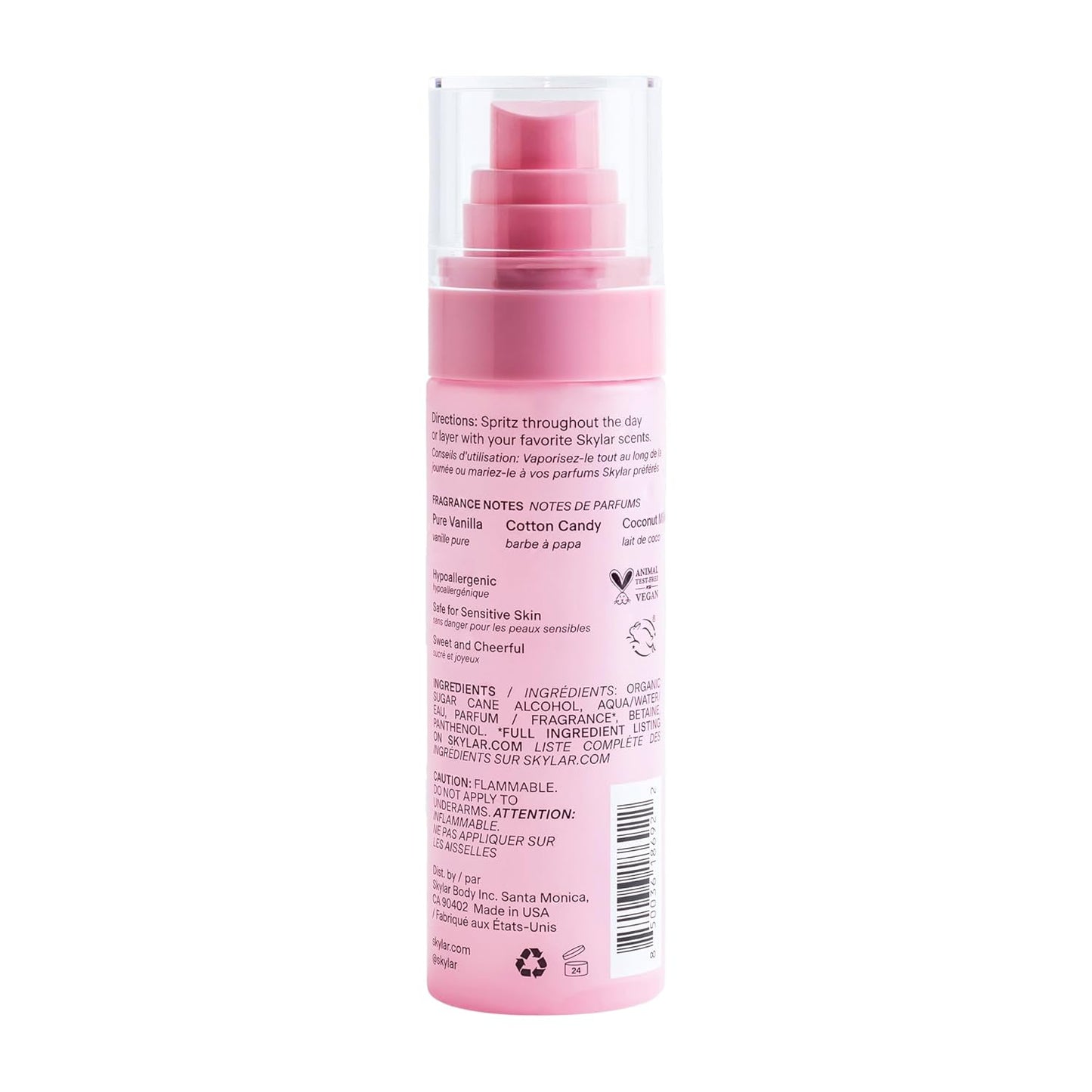 Skylar Hair Perfume & Body Mist | Sweet Cotton Candy & Vanilla Scent - Hypoallergenic, Vegan - 80mL / 2.7 Fl oz