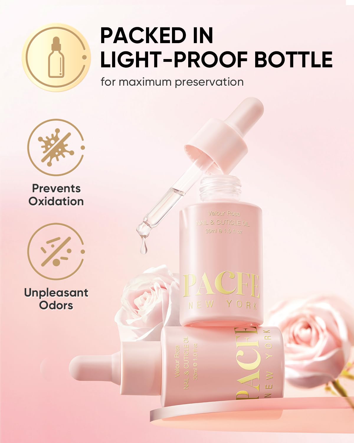 Velour Rosa Nail & Cuticle Oil | Natural Plant-Based Treatment with Jojoba Oil & Vitamin E - Deep Hydration for Dry Nails & Cuticles - 1.0 fl oz