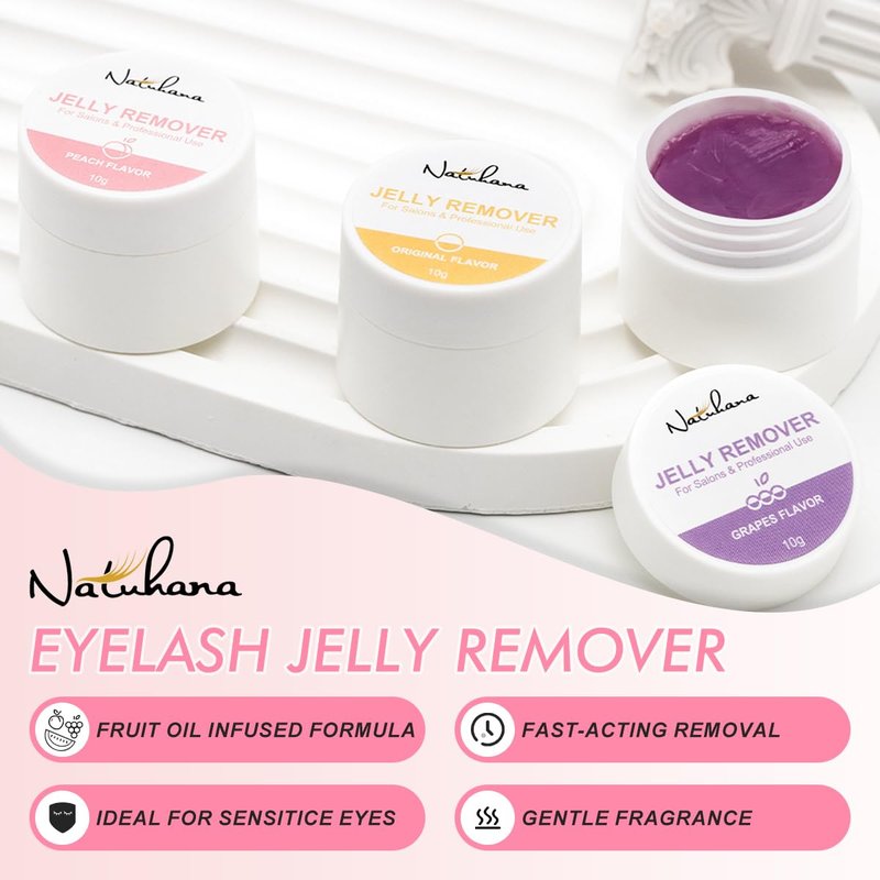 NATUHANA Cream Lash Remover for Eyelash Extensions Dissolves Powerful for Lashes Glue Remover Low Irritation for Sensitive Skin 10g