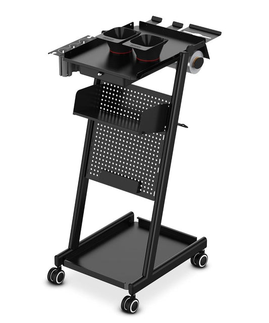 Premium Pegboard Trolley Cart - Multifunctional Rolling Tray with 360° Mute Wheels | Mobile DIY Workstation for Tattoo & Beauty Spa