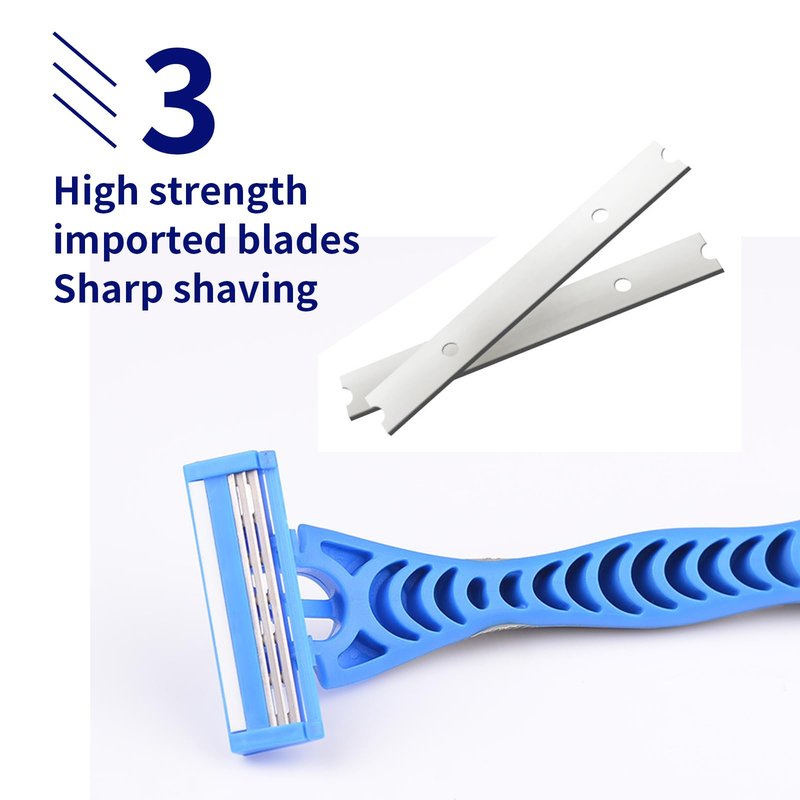 Men's Disposable Razors, 3-Blade Razors with Lubricating Strip and Pivoting Head, | Disposable Mens Razors for Shaving Sensitive Skin 12 count Blue