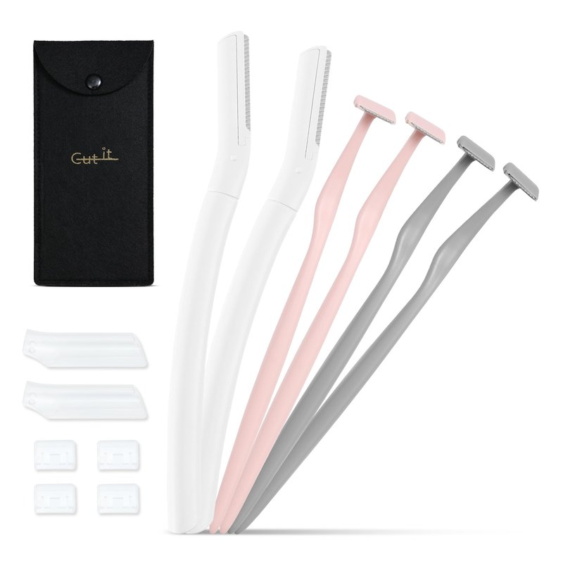 Eyebrow Razors w/Dermaplane Razors Set - Japanese Razors - Small Face Razors for Peach Fuzz and Fine Hair, Multipurpose Exfoliating Dermaplaning Tools for Women and Men