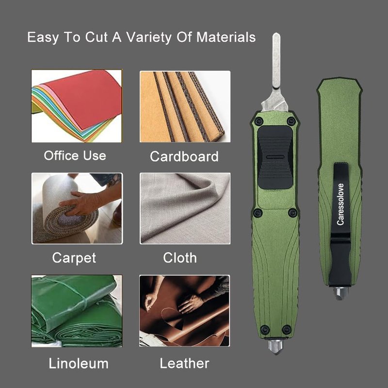 Caressolove EDC Retractable Scalpel Knife, Fast Open Automatic Utility Knife, Auto Box Cutter with 10PCS #23 and 3PCS 0.4mm thick #60 Scalpel Blades