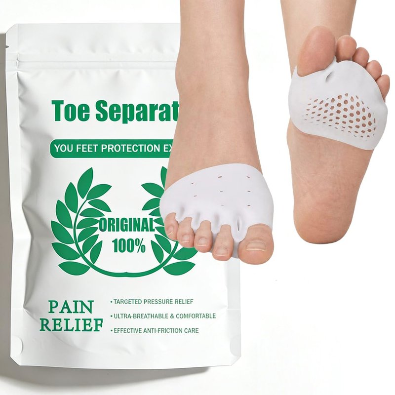 Silicone Toe Separators - Comfortable Foot Pain Relief Spacers for Bunions & Hammer Toes | 2-Pack