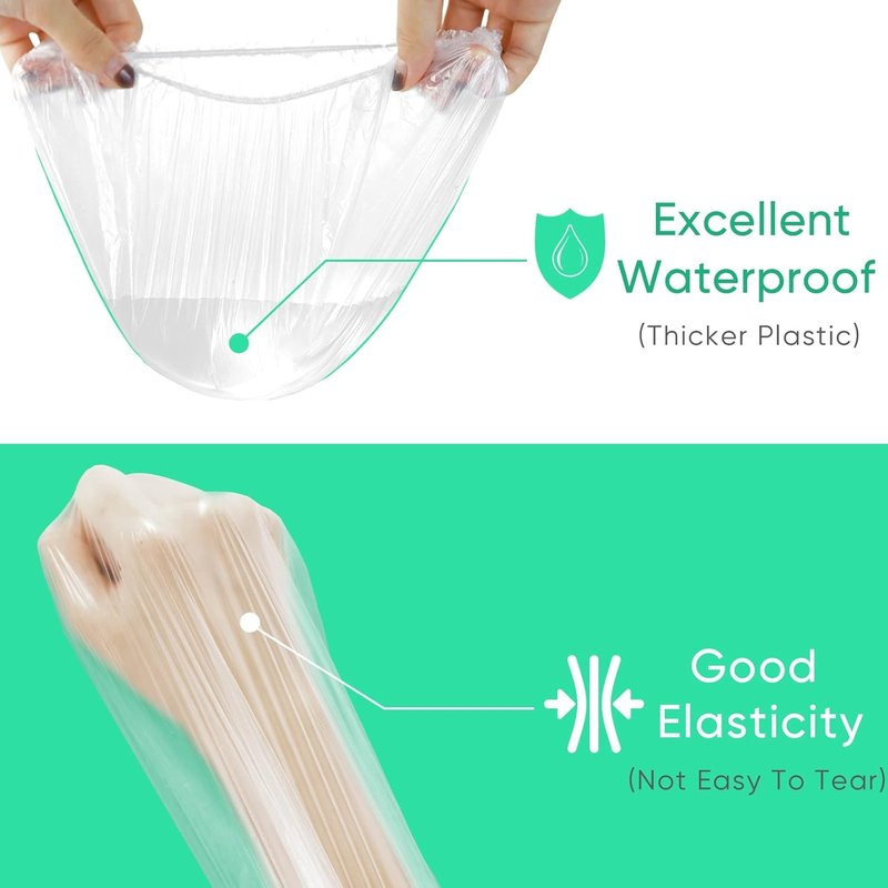 Disposable Shower Caps - 200 Clear Plastic Hair Processing Caps for Spa, Home, and Salon Use | Elastic Bath Cap
