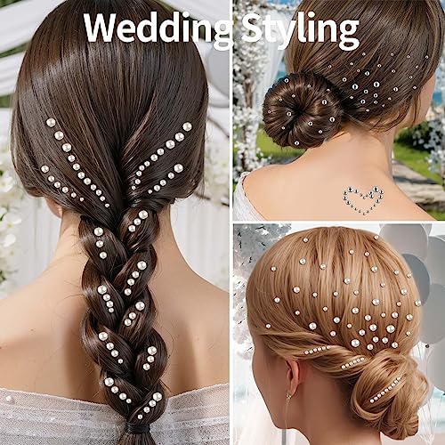 Teenitor Self-Adhesive Rhinestone Face Gems & Hair Pearls - 1300PCS