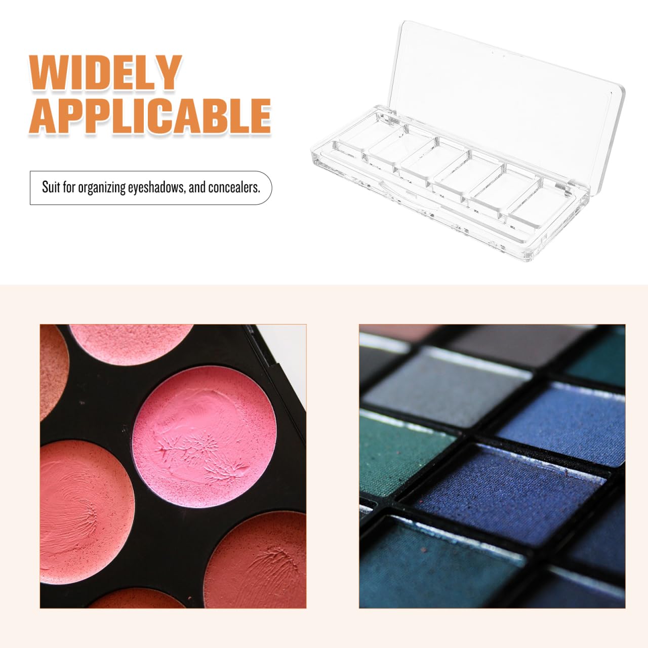 Lurrose Empty Lipstick Palette DLY Makeup Box for Women Portable Eyeshadow Pan Powder Blush Palette Dispensing Storage Boxes Transparent Highlighters Container