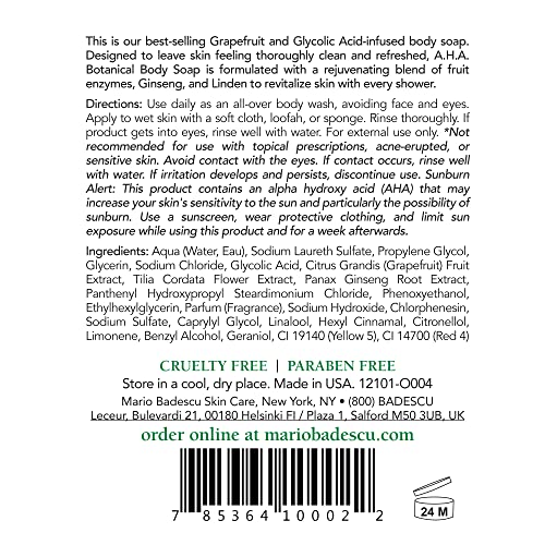 Mario Badescu AHA Botanical Body Wash – Exfoliating Glycolic Acid Soap